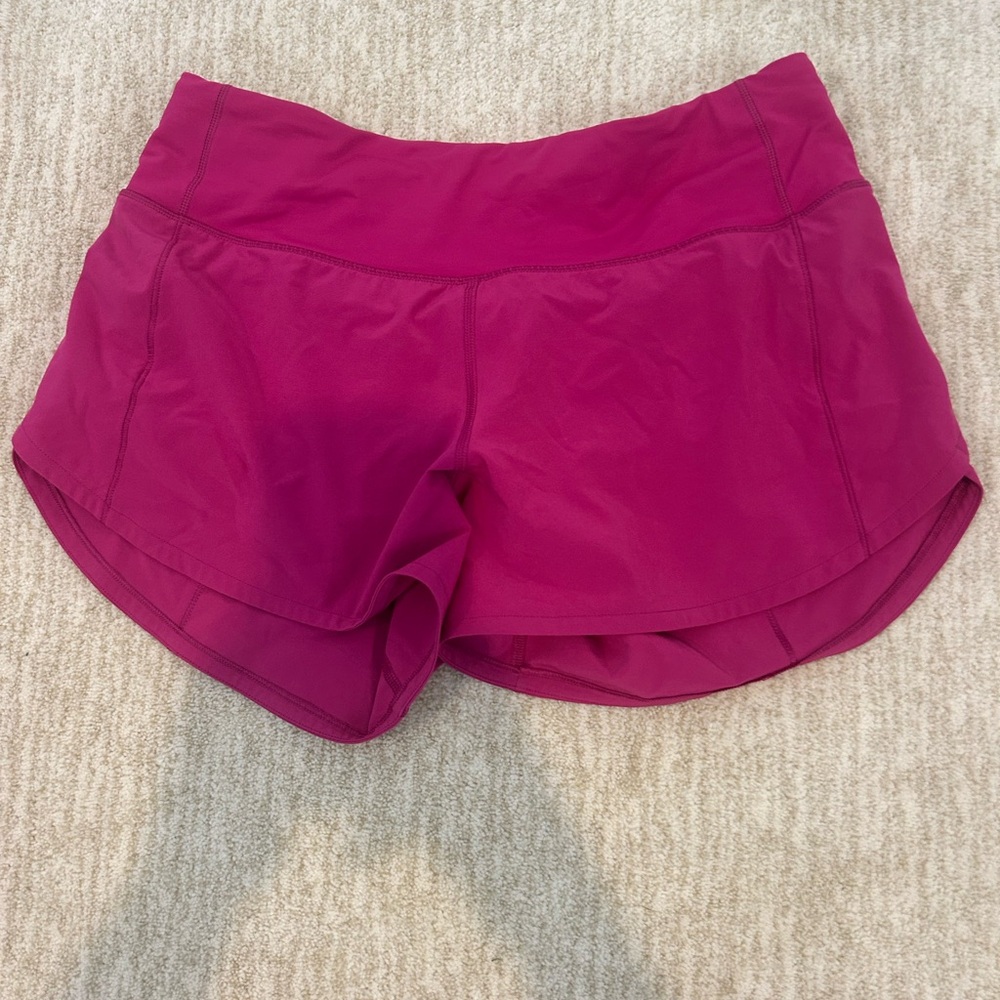 Lululemon Speed Up 4 inch Shorts Ripened Rasberry